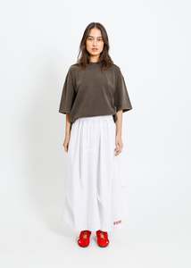 Skirts: NORA SKIRT / WHITE-RED
