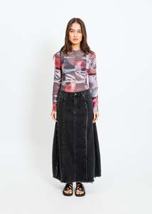 JONAH DENIM SKIRT / BLACK