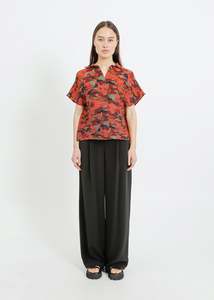 MAZIE PLEAT SHIRT / PEONY PARADE