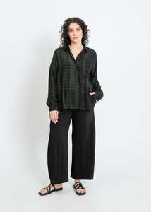 Shirts: MACKENZIE SHIRT / BLACK-GREEN