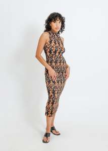 OLLIE PLEAT DRESS / TORTOISE