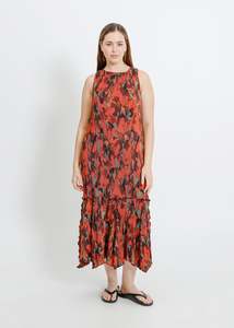 ADELINE PLEAT DRESS / PEONY PARADE