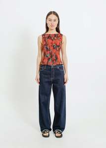 EMMA PLEAT TOP / PEONY PARADE