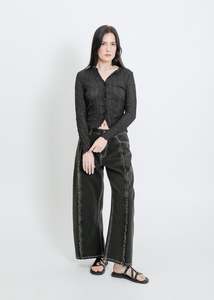 Sale Tops: TANNER PLEAT CARDI / BLACK