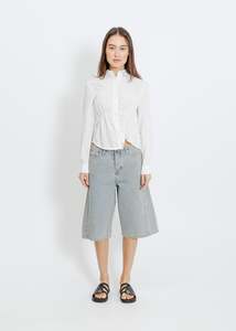 Shorts: DARIO DENIM SHORT / INDIGO BEIGE WASH