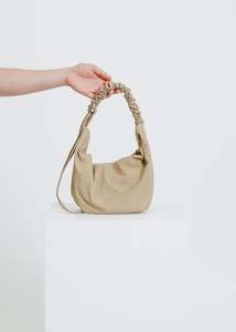 Accessories Bags Handbags: CRESCENT GATHER BAG / TAUPE