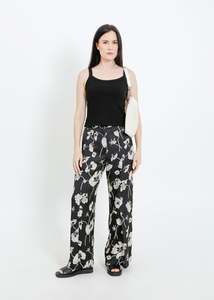 Sale Pants: JACKSON PANT / FRAGILE BLOOMS - BLACK-CREAM
