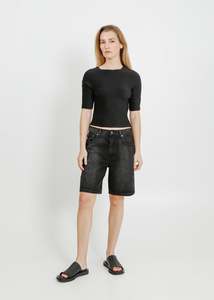 Denim: CARSON DENIM SHORT / BLACK