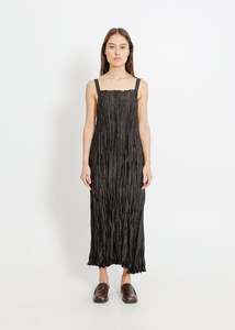 Winter Dresses: HARBOR PLEAT PINAFORE / BLACK