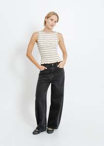 Tops Tops By Colour Black Tops: MARIANNA TOP / CREAM-BROWN-BLUE