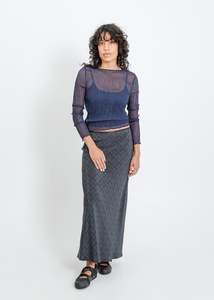 Skirts: Lorine Skirt / Indigo Wine Check