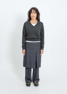Sloane Pant Skirt / Indigo Wine Check
