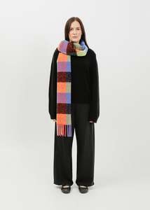 Winter Scarves: Lilah Scarf / Splice-Flame-Cobalt