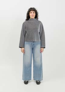 Bonnie Knit Sweat / Pale Blue-Espresso