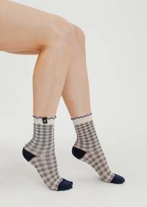 Loni Sock / Cream-Grey-Navy