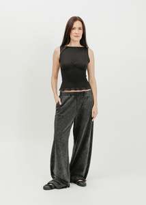 Evanna Track Pant / Washed Black