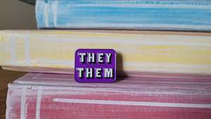 Alphabet Merch: Pin: They/Them Purple