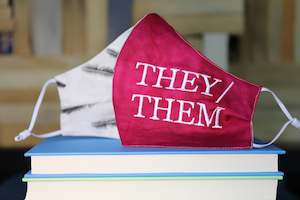 Pronoun Mask: They/Them Feather