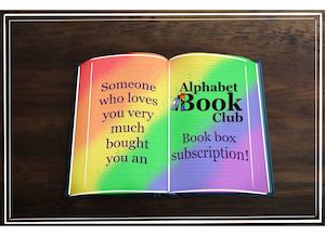 Alphabet Merch: Book Box Subscription Card
