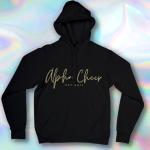 Products: YOUTH BLACK EMBROIDERED HOODIE (New Supplier) - Alpha Cheer NZ