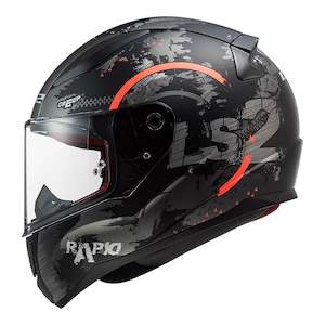 LS2 FF353 Rapid Circle Helmet - Matte Titanium/Fluro Orange