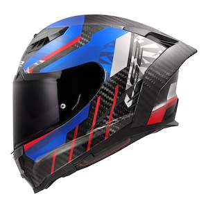 Helmetsroad Protection: LS2 FF807 Dragon Trax - Blue / Red / Carbon 06