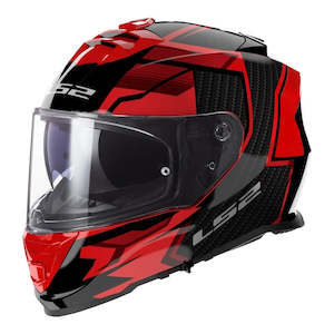 Helmetsroad Protection: LS2 FF800 Storm II Tracker Helmets - Black / Red 06