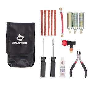 Scooter Parts Road: Whites Puncture Repair Kit - Compact (Seals, CO2, Tools, Glue, Bag)