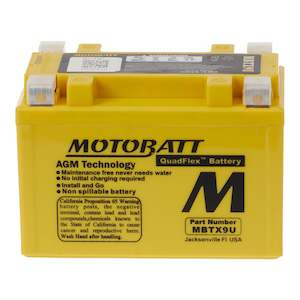 Batteries Other Accessories Road: Motobatt Battery Quadflex AGM - MBTX9U