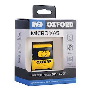 Security Locks Other Accessories Road: Oxford Disc Lock Alarm Micro XA5 - Black / Yellow