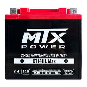 Batteries Other Accessories Road: MTX Power Battery AGM - XT14HL Max (fits YTX14L-BS)