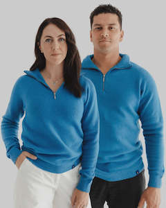 Hemprino Quarter Zip - Rakaia Blue