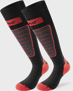 Lenz Skiing 1.0 Socks Black/Grey/Red