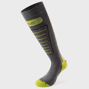 Snow Socks: Lenz Skiing 1.0 Socks Grey/Lime