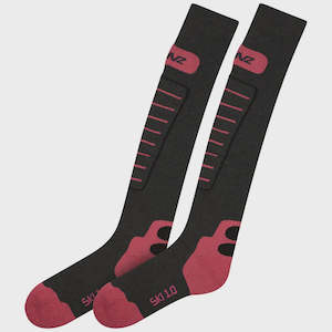 Lenz Skiing 1.0 Socks Grey/Pink