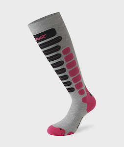 Lenz Skiing 2.0 Socks Light Grey/Pink