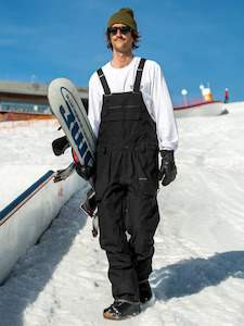 Mens Snow Pants: Volcom Roan Bib Overall - Black