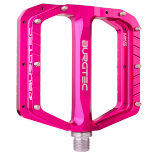 Pedals: Burgtec Penthouse Flat Pedals Mk5 Steel Toxic Barbie Pink