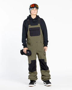 Womens Snow Pants: Volcom Creston 3D Stretch Bib Overall - Ivy