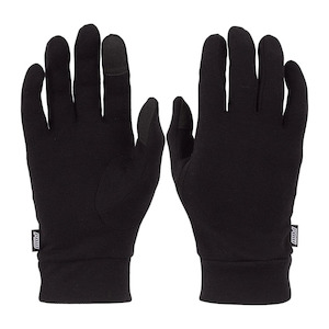 Mens Snow Gloves: POW Mens Merino Liner - Black