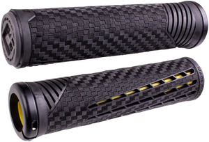 Handlebars Stems: ODI CF Grips - Black/Yellow