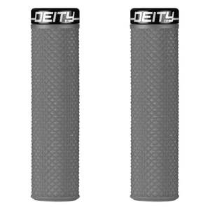 Handlebars Stems: Deity Supracush Lock-On Grips - Stealth w/Black Clamp