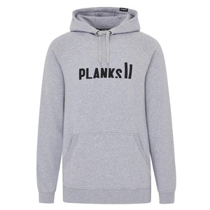 Mens Hoodies Crews: Planks Hood - Organic Raglan Classic Logo - Grey 2024