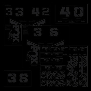 Fox Decal 2021 AM Custom, Fork & Shock Kit, Stealth (excl. 40)