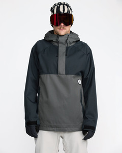 Mens Snowboard Jackets: Volcom Hossegor 20K Pullover Black