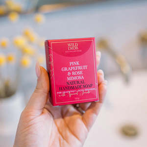 Bathroom: Wild Emery Pink Grapefruit & Rose Mimosa Soap