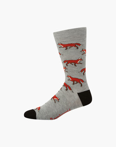 Bamboozld: Bamboozld Mens Foxy Bamboo Socks - Grey / K11-13