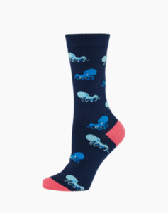 Bamboozld: Bamboozld Womens Octopus Bamboo Socks - W2-8 / Navy