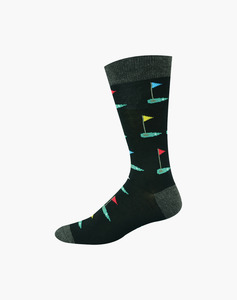 Men: Bamboozld Mens Golf Green Bamboo Socks - Black / R7-11
