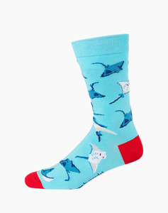 Men: Bamboozld Mens Stingray Bamboo Socks - Seafoam / R7-11